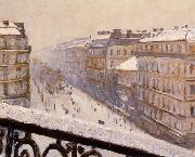 Boulevard Haussmann, effet de neige, Gustave Caillebotte